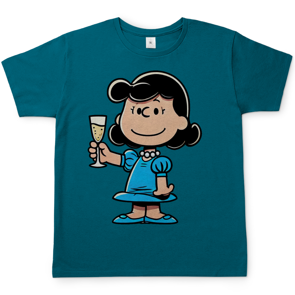 Lucy van Pelt mit Sekt - Die Peanuts - Herren Shirt Diva Blue