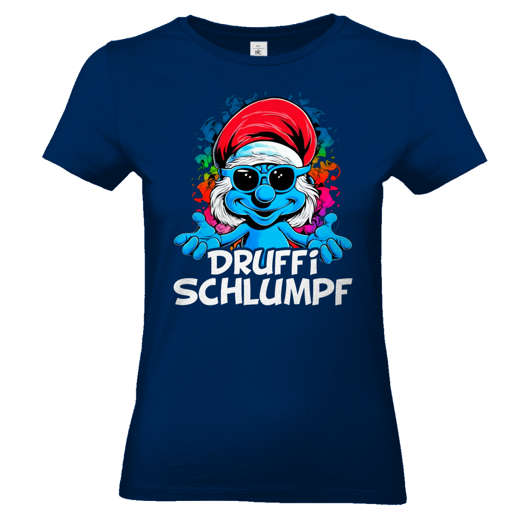 Druffi Schlumpf Grafik - Damenshirt Navy