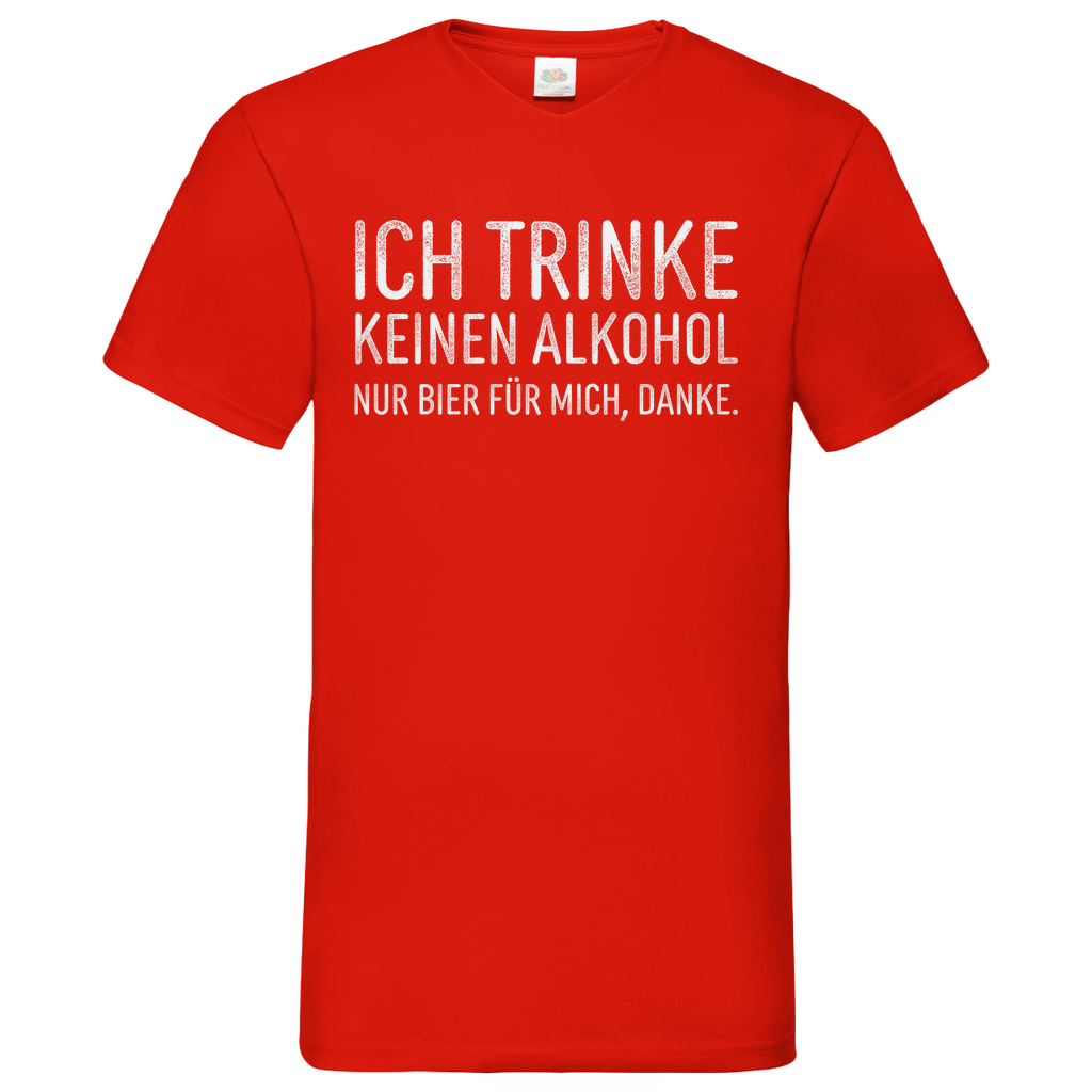 Ich trinke keinen Alkohol nur Bier für mich danke - Herren V-Neck Shirt Red