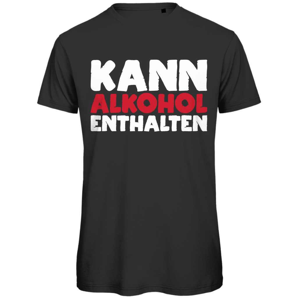 Kann Alkohol enthalten - Herren Premium Bio T-Shirt Black