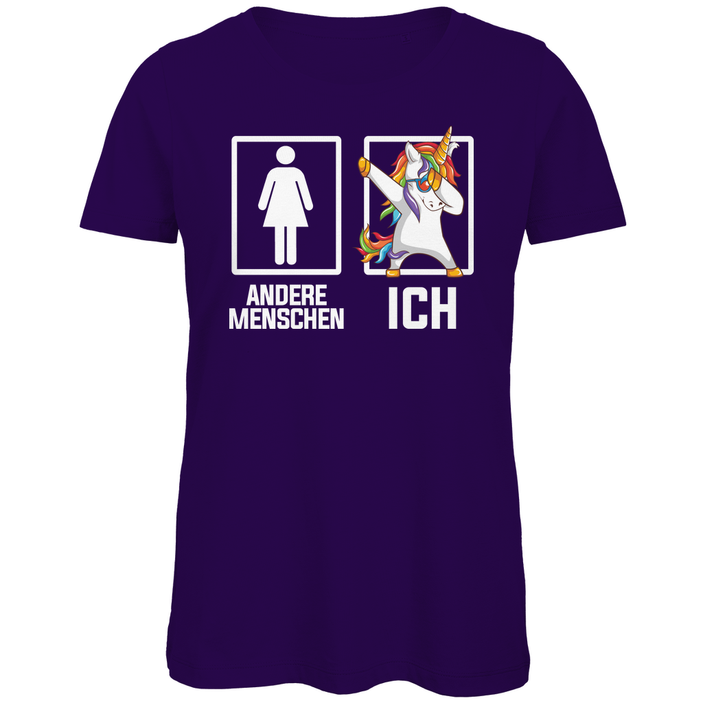 Andere Menschen Ich Einhorn - Damen Premium Bio T-Shirt Urban Purple