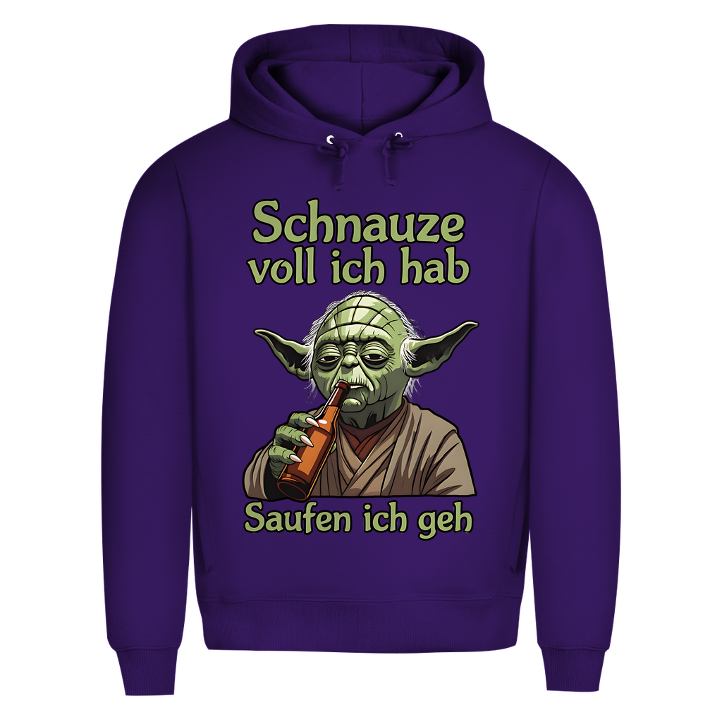 Herren Premium Bio Hoodie Yoda Schnauze Voll Ich Hab Saufen Ich Geh Radiant Purple