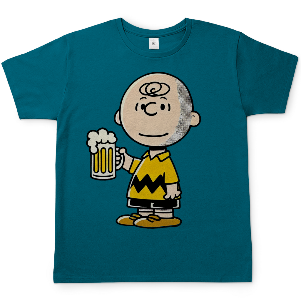 Charly Brown mit Bier - Die Peanuts - Herren Shirt Diva Blue
