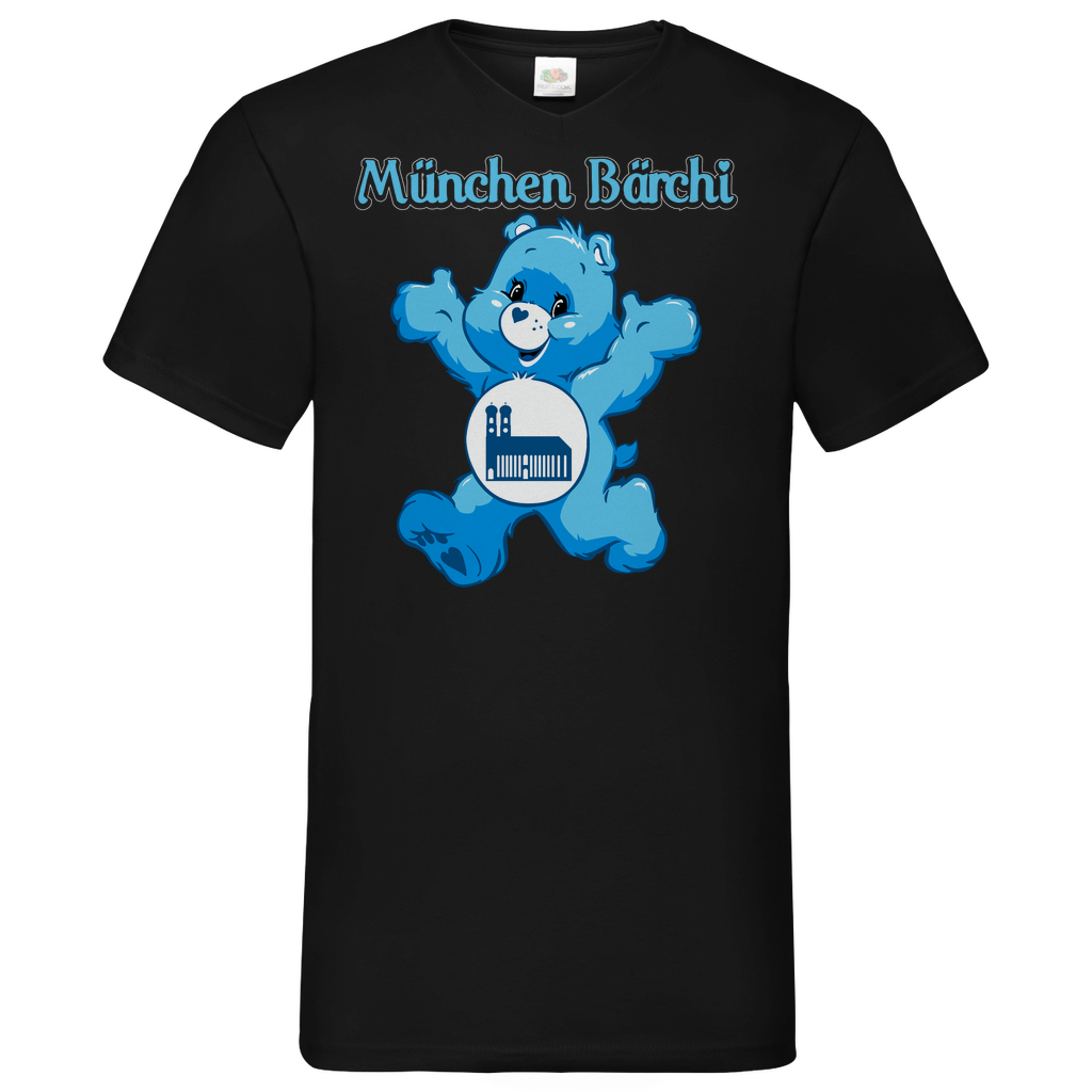 München Bärchi - Glücksbärchi - Herren V-Neck Shirt Black
