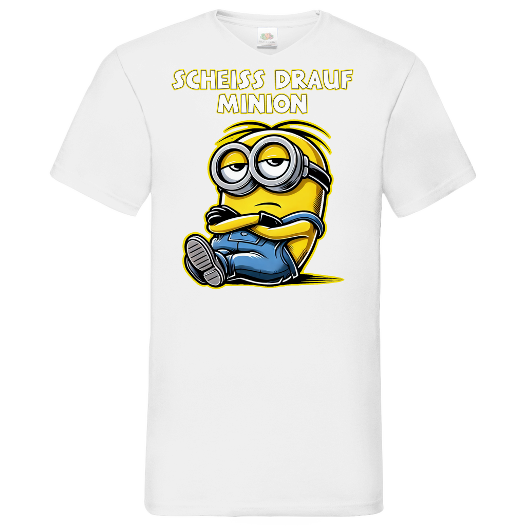 Scheiss drauf Minion - Herren V-Neck Shirt
