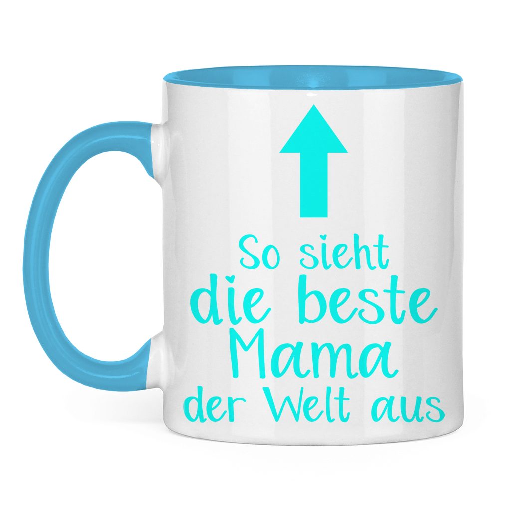 So sieht die beste Mama der Welt aus - Tasse zweifarbig Light Blue