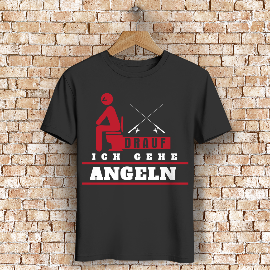 Scheiß drauf – Ich gehe angeln! Lustiges Angler T-Shirt aus Bio-Baumwolle