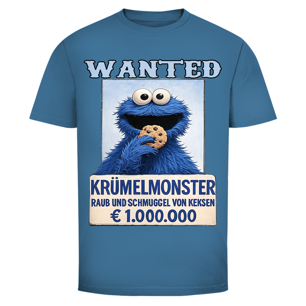 Wanted Krümelmonster Raub und Schmuggel von Keksen - Herren T-Shirt Stone Blue