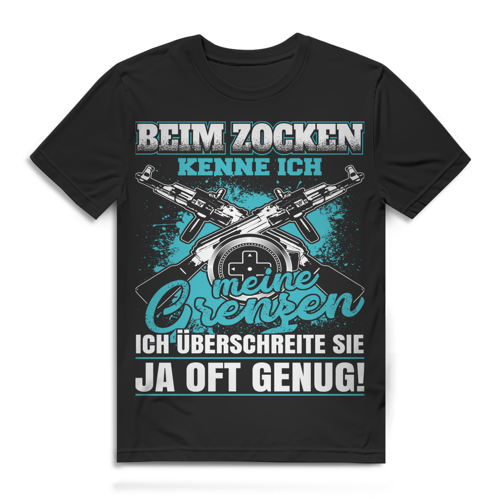 Lustiges Gamer Shirt Herren – Grenzen überschreiten beim Zocken mit Stil Black
