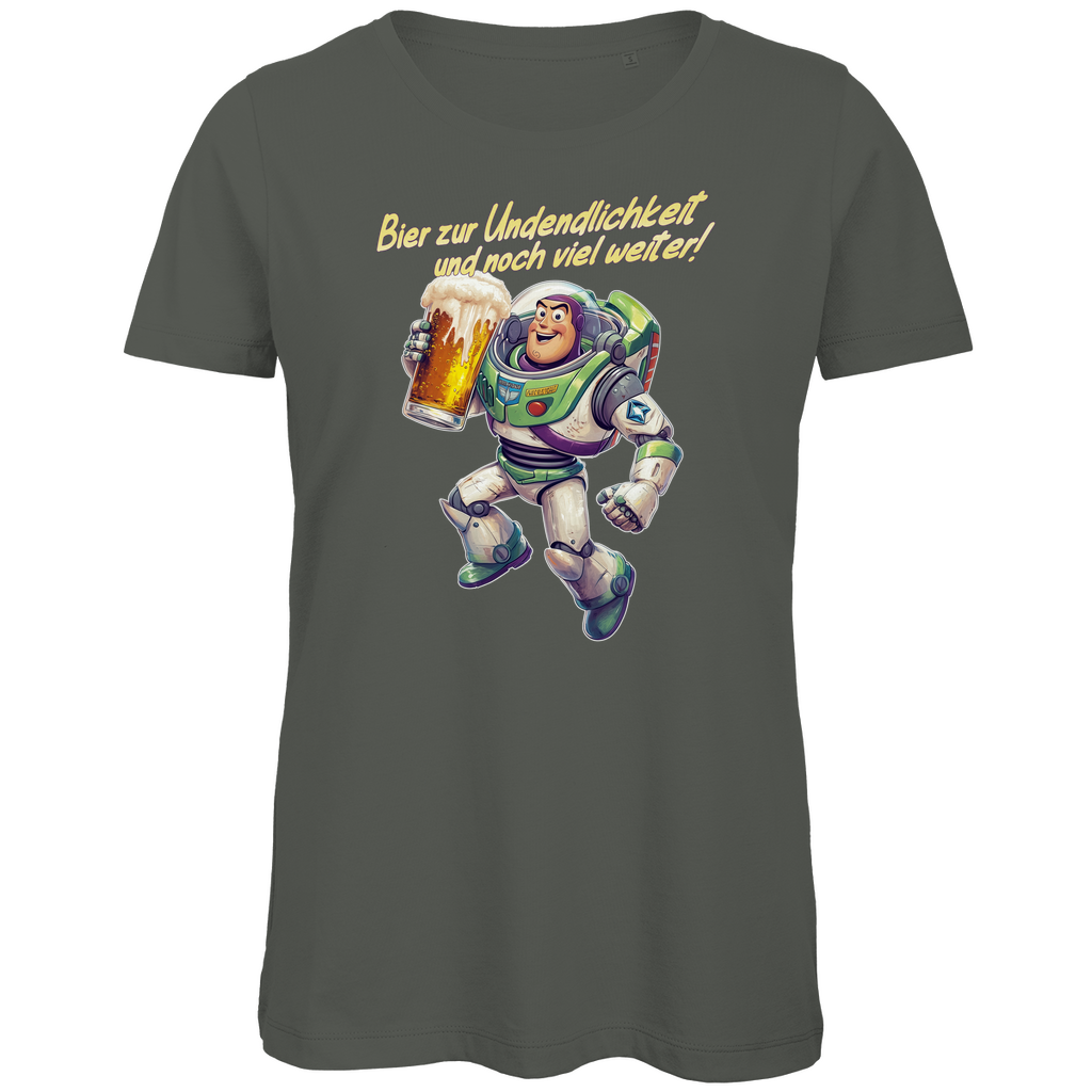 Bier zur Unendlichkeit und noch viel weiter - Buzz Lightyear Toy Story - Damen Premium Bio T-Shirt Millennial Khaki