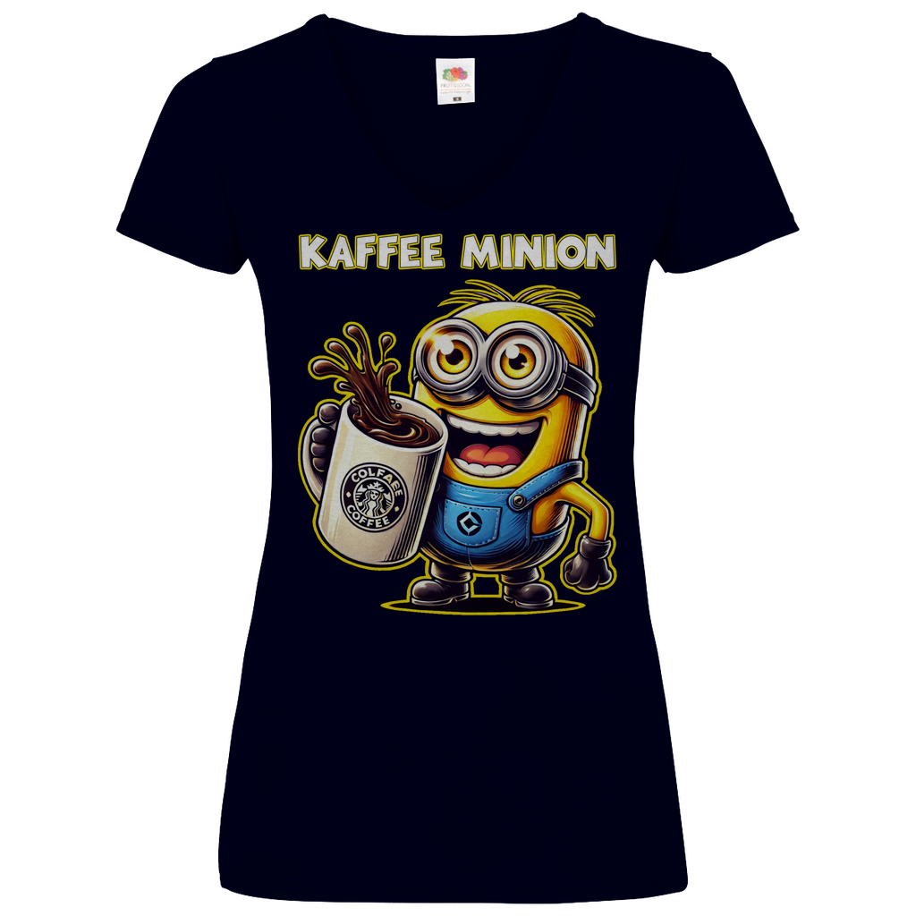 Kaffee Minion - V-Neck Damenshirt