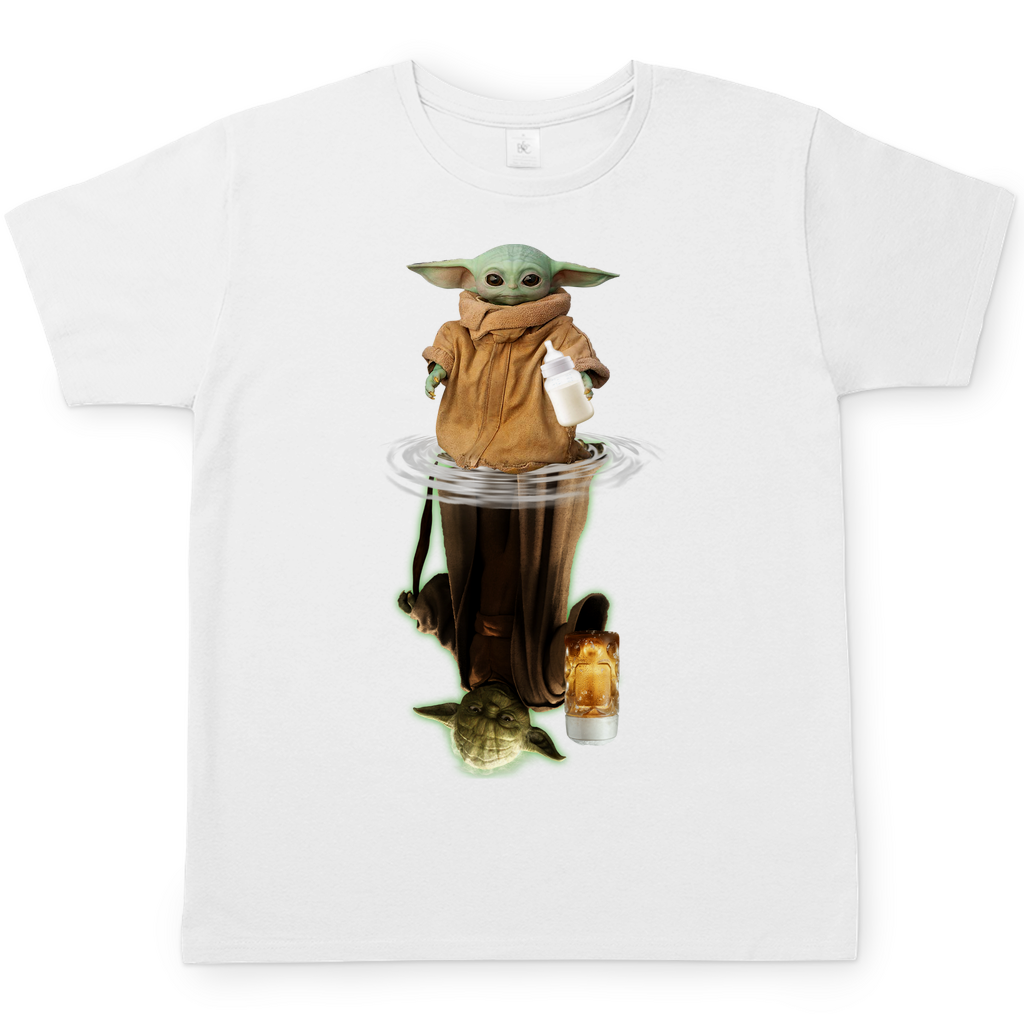 Baby Grogu und Meister Yoda mit Bier - Herren Shirt White