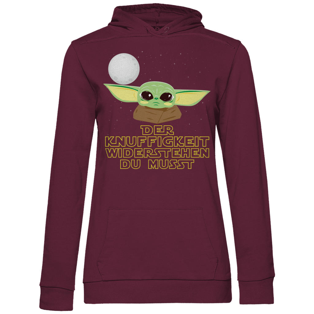 Knuffigkeit widerstehen - Baby Yoda Grogu - Damen Hoodie Wine