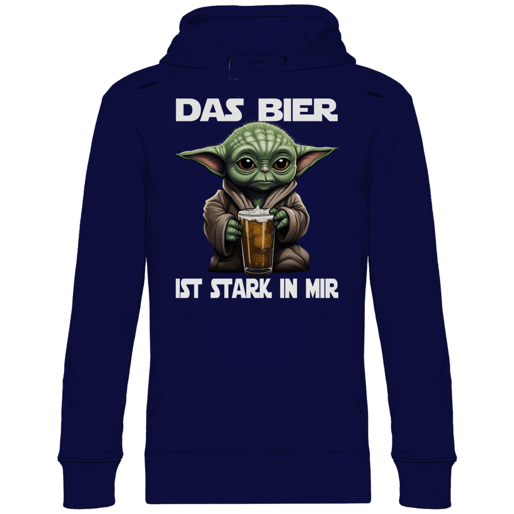 Das Bier ist stark in mir - Baby Yoda Grogu - Unisex Hoodie Navy Blue