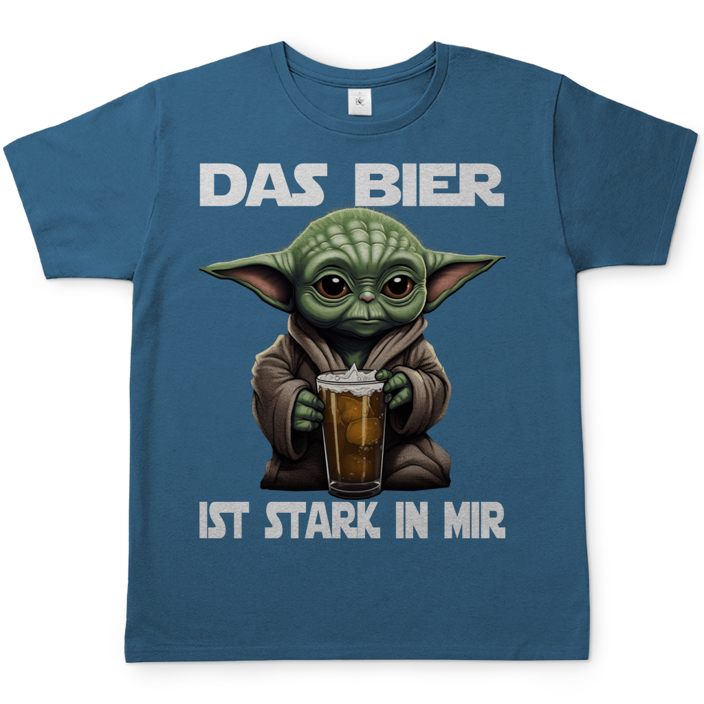 Das Bier ist stark in mir - Baby Yoda Grogu - Herren Shirt Stone Blue