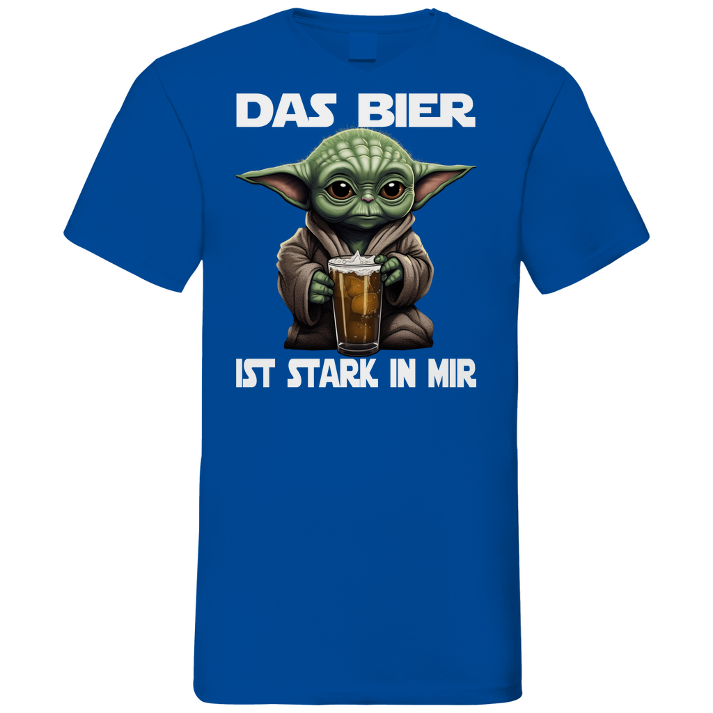 Das Bier ist stark in mir - Baby Yoda Grogu - Herren V-Neck Shirt Royal Blue