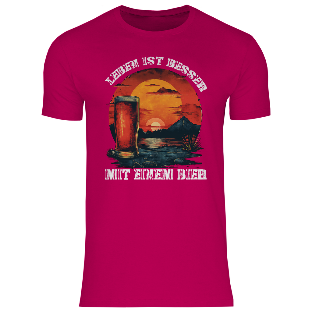 Leben ist besser mit einem Bier - Herren Shirt Sorbet