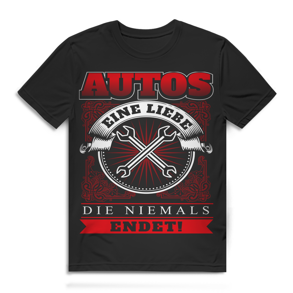 Herren T-Shirt Autos eine Liebe die niemals endet Auto Liebhaber Shirt Black