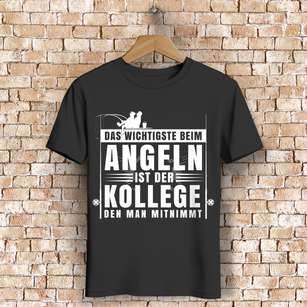 „Das Wichtigste beim Angeln ist der Kollege“ – Funshirt Männer Freundschaft
