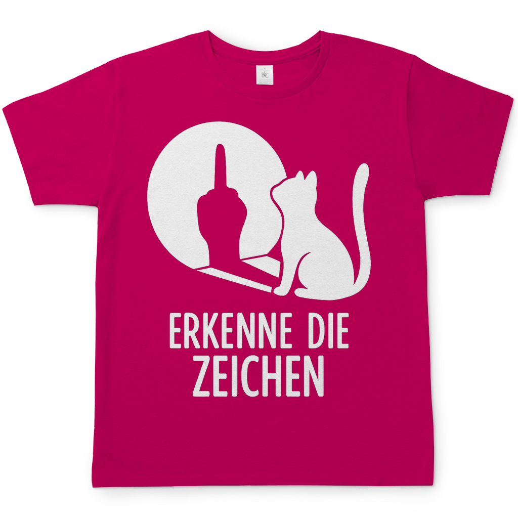 Herren T-Shirt Erkenne Die Zeichen Katze Katzenliebhaber Funshirt