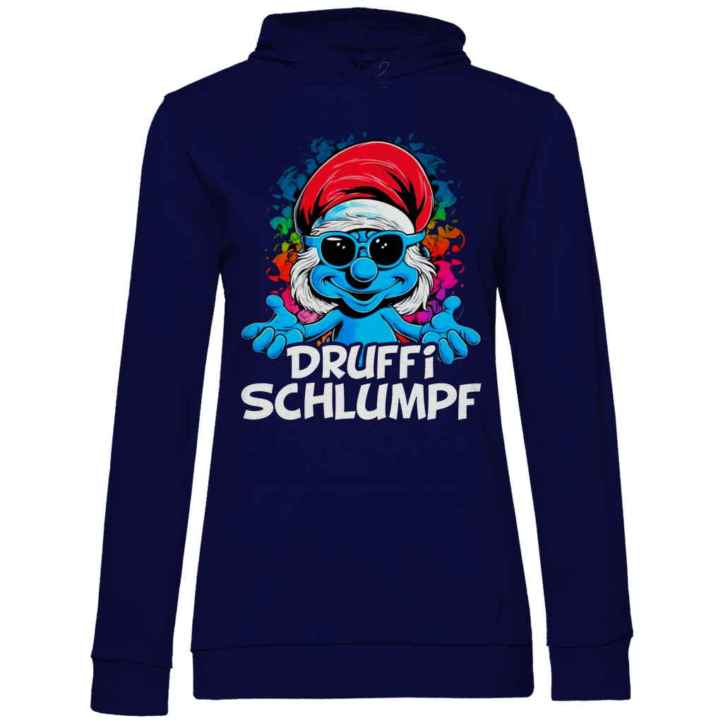 Druffi Schlumpf Grafik - Damen Hoodie Navy Blue