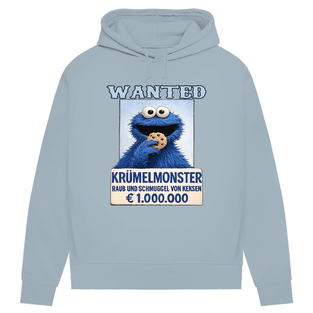Wanted Krümelmonster Raub und Schmuggel von Keksen - Damen Premium Bio Hoodie Blue Fog