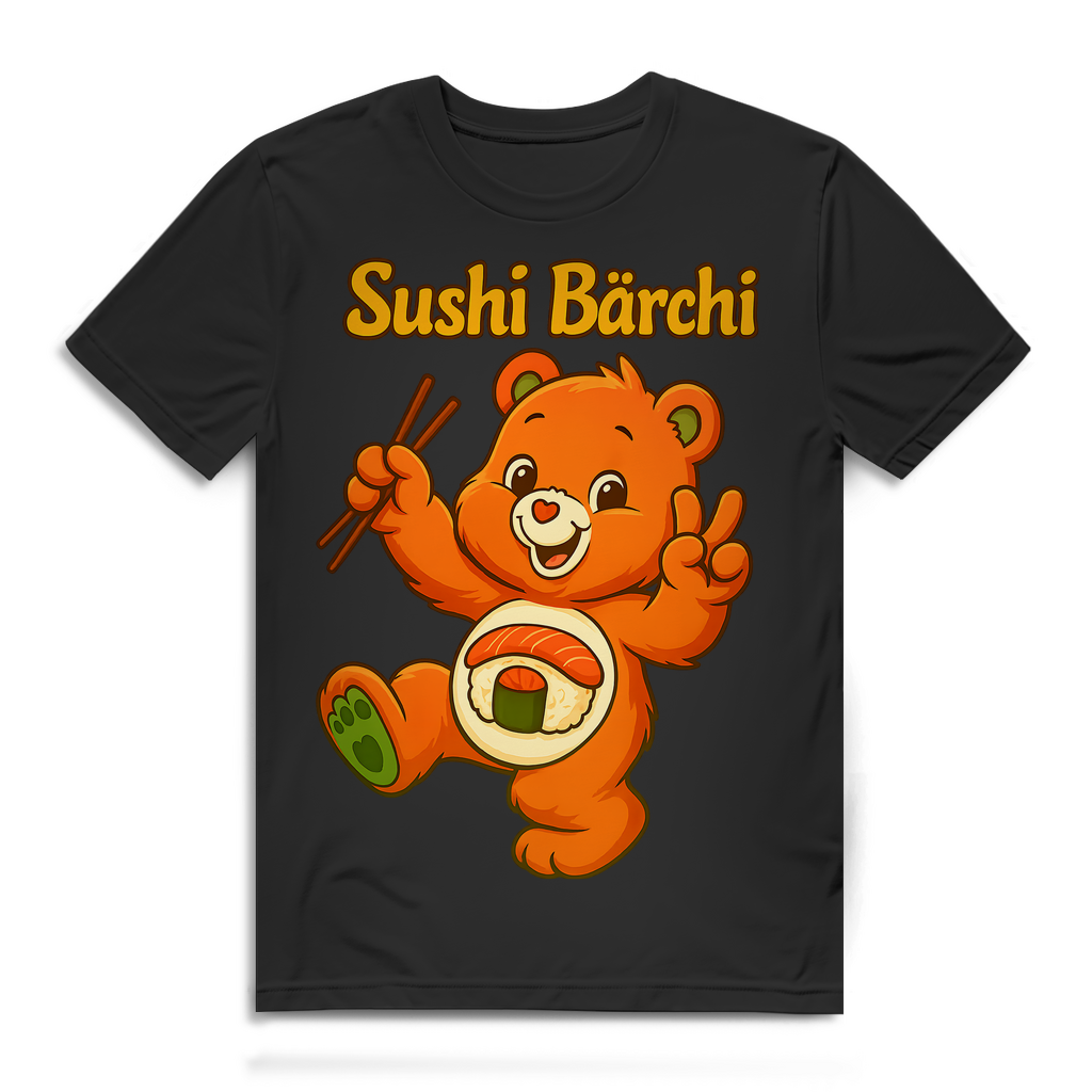 Sushi Bärchi - Glücksbärchi - Herren Premium Bio T-Shirt Black