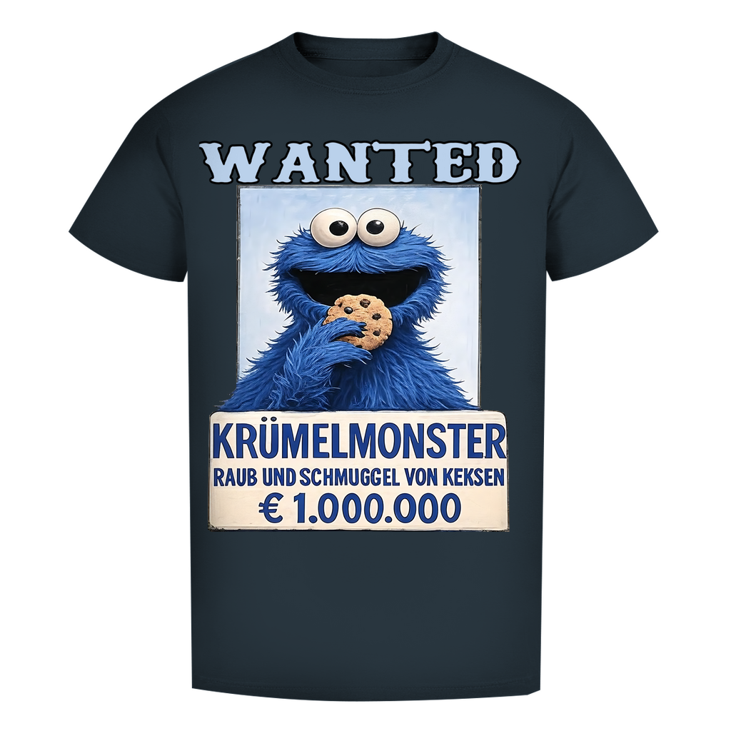 Wanted Krümelmonster Raub und Schmuggel von Keksen - Herren Premium Bio T-Shirt Dark Grey Solid