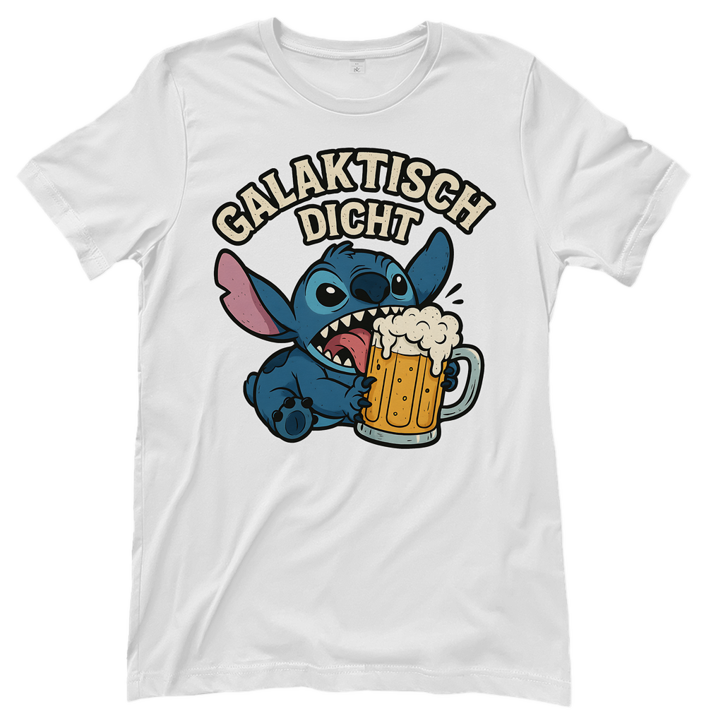 Stitch Galaktisch Dicht Bier Alien - Damen T-Shirt White