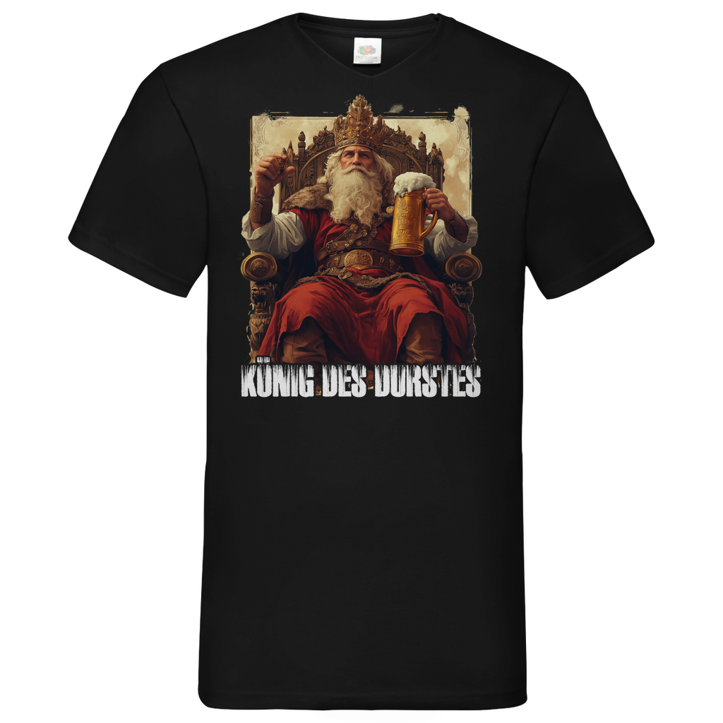 König des Durstes - Herren V-Neck Shirt Black