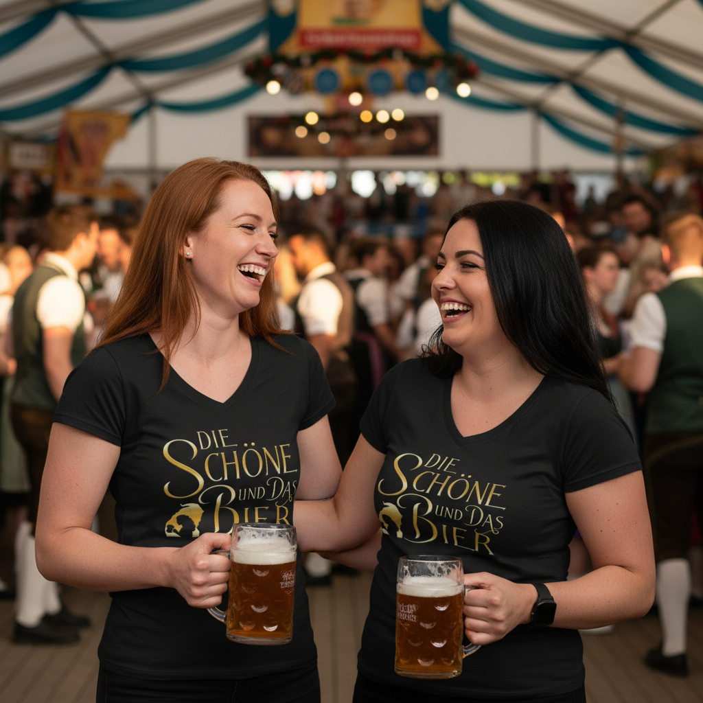 Die Schöne und das Biest Bier - V-Neck Damenshirt