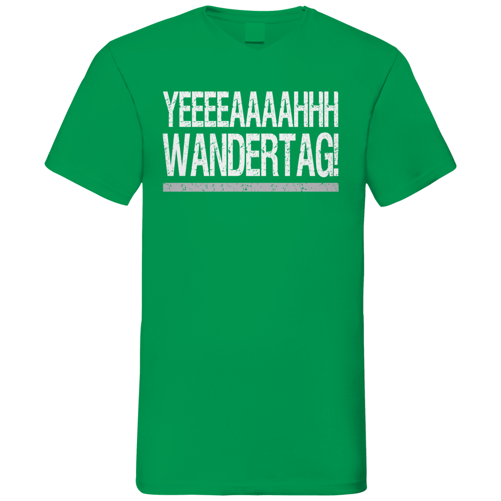 YEEEAH Wandertag! - Herren V-Neck Shirt Kelly Green
