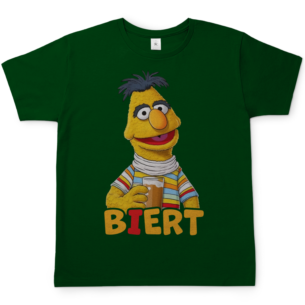 Sesamstraße - Bert Biert - Herren Shirt Bottle Green