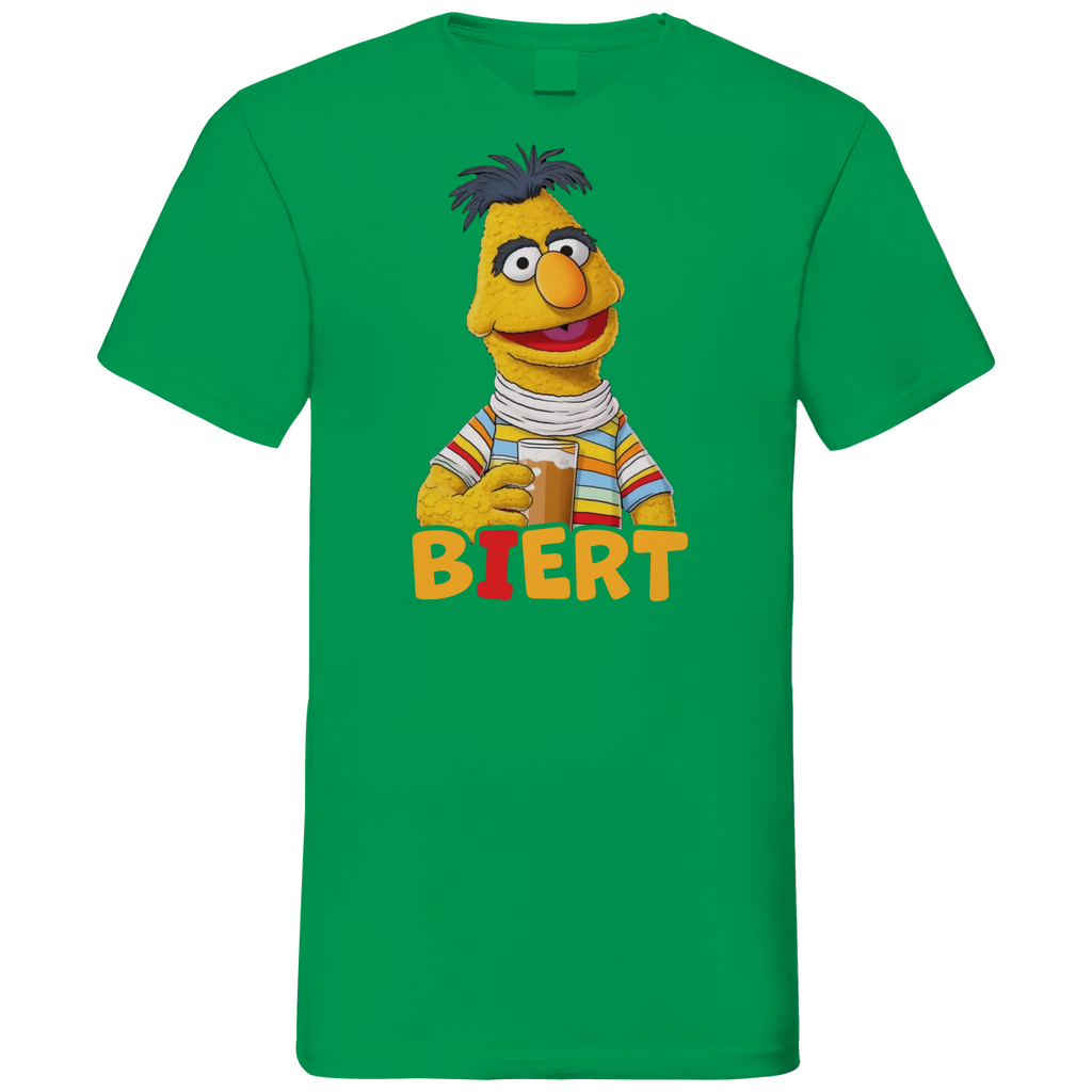 Sesamstraße - Bert Biert - Herren V-Neck Shirt Kelly Green