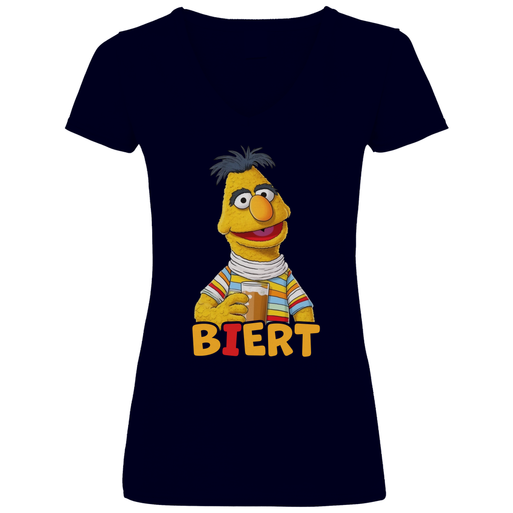 Sesamstraße - Bert Biert - V-Neck Damenshirt Deep Navy