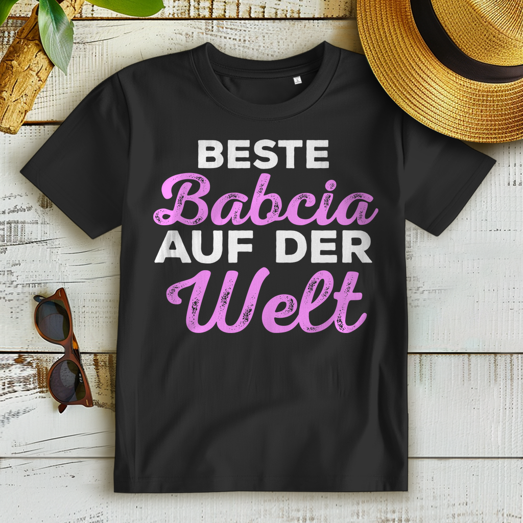 Beste Babcia auf der Welt Shirt – Geschenk für polnische Oma mit Herz