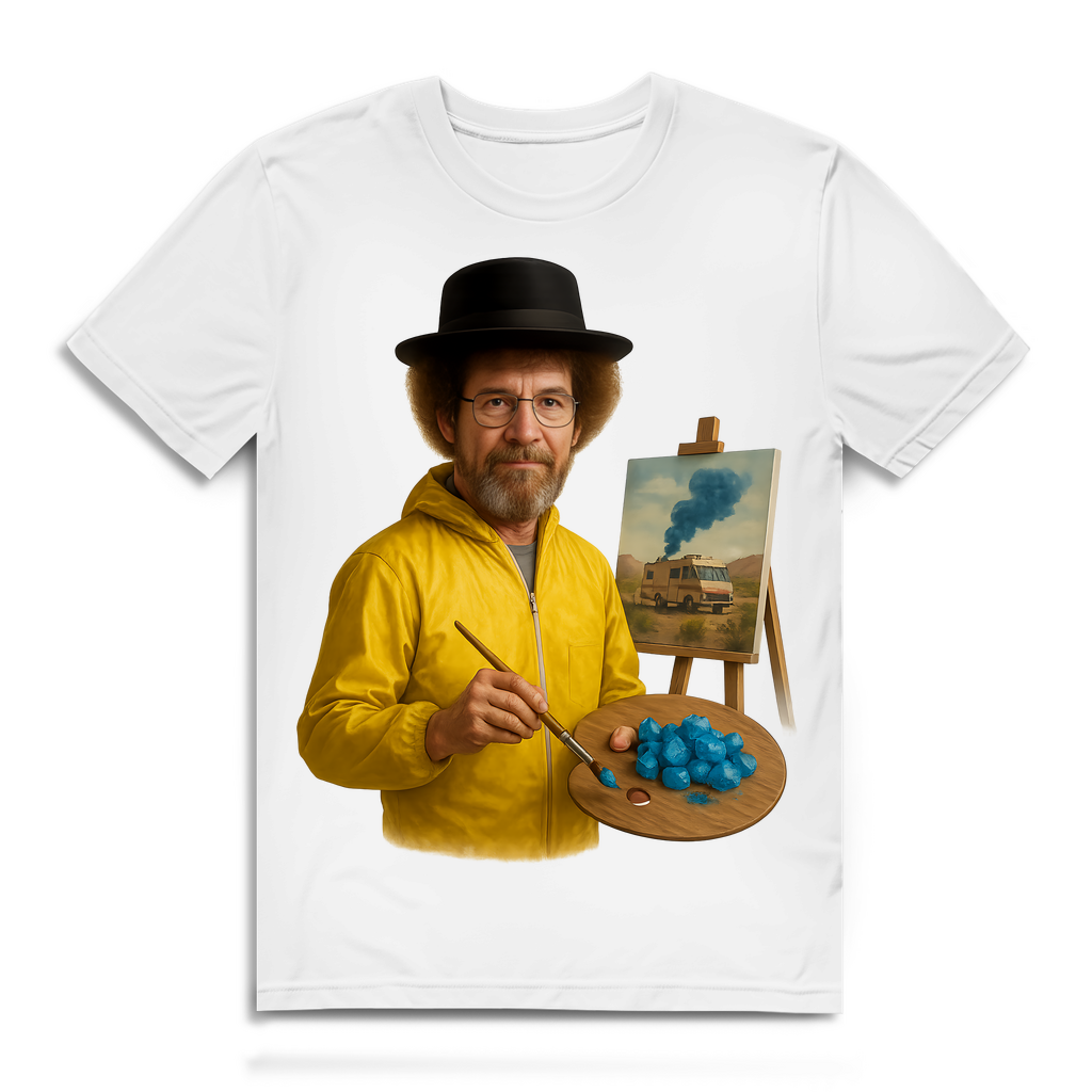 Bob Ross x Walter White Breaking Bad Mashup - Herren Premium Bio T-Shirt White