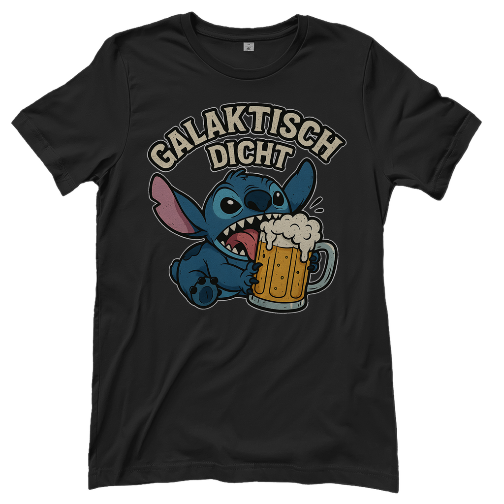 Stitch Galaktisch Dicht Bier Alien - Damen T-Shirt Black