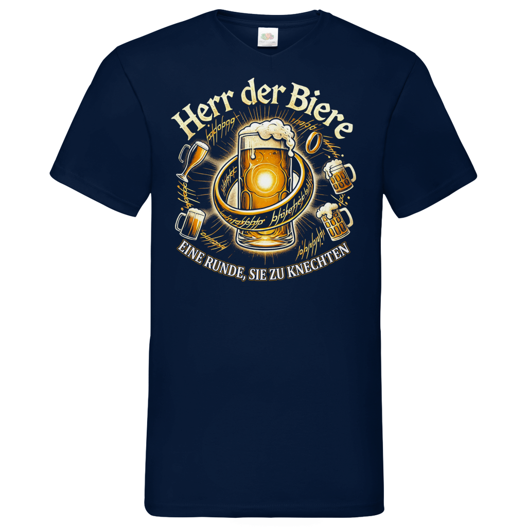 Herr der Biere eine Runde, sie zu knechten - Herren V-Neck Shirt Navy