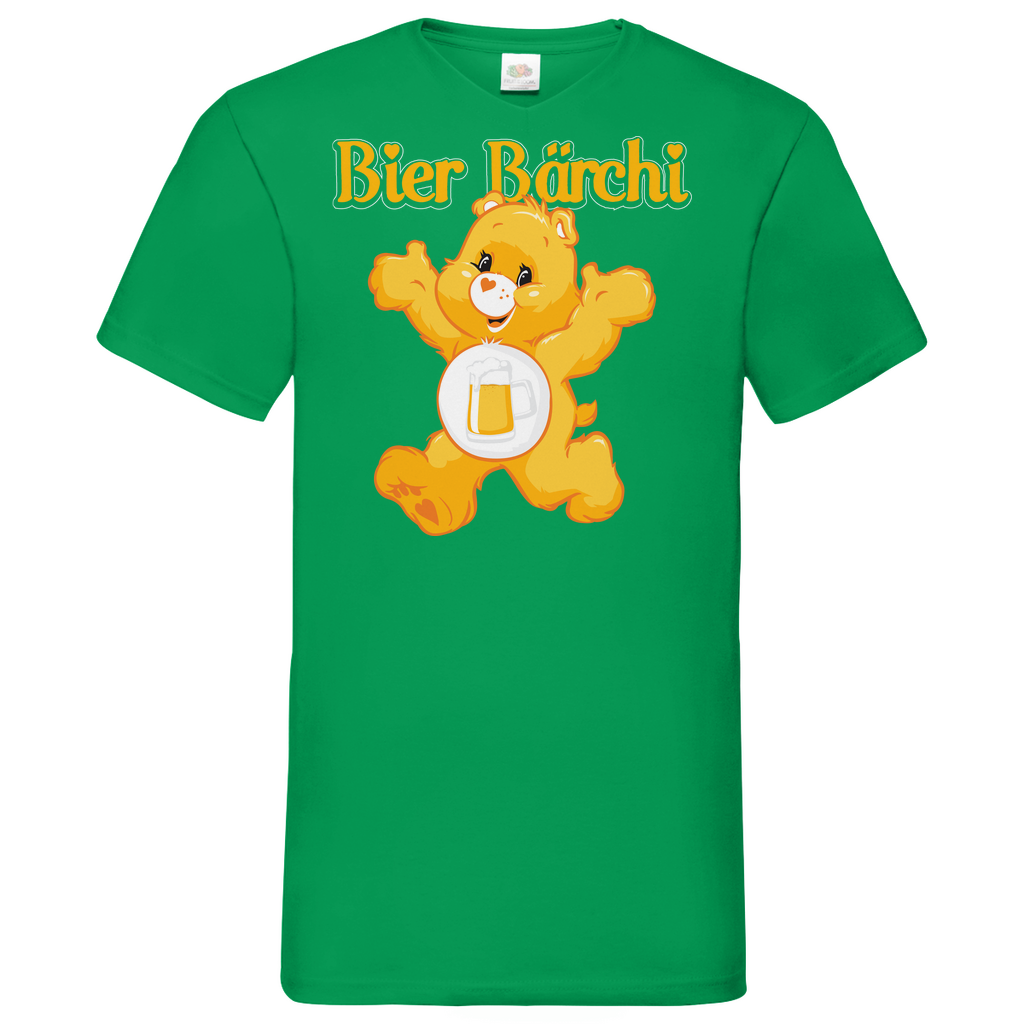 Bier Bärchi - Glücksbärchi - Herren V-Neck Shirt Kelly Green