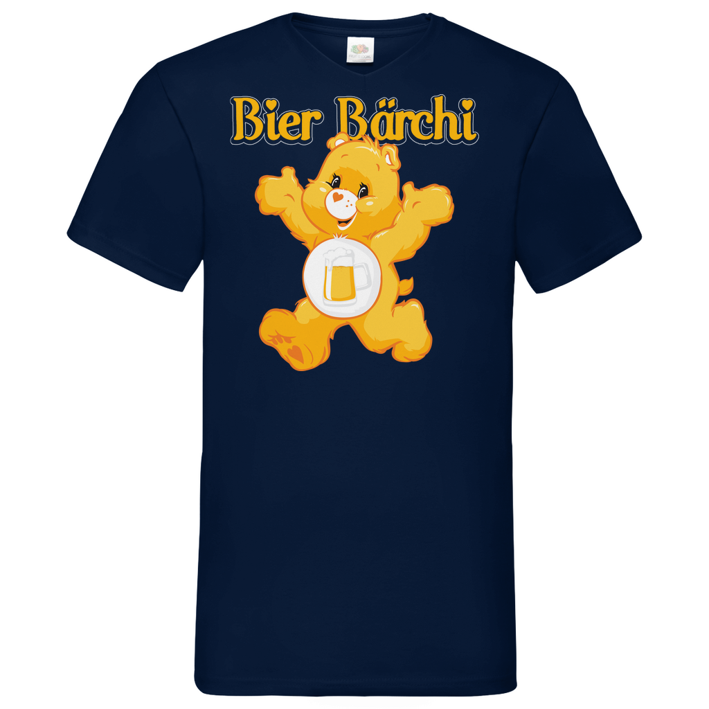 Bier Bärchi - Glücksbärchi - Herren V-Neck Shirt Navy