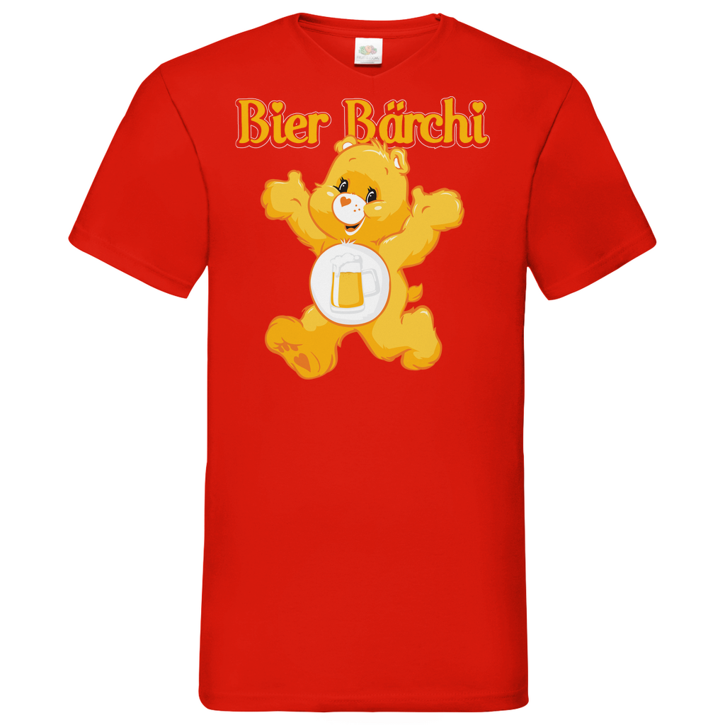 Bier Bärchi - Glücksbärchi - Herren V-Neck Shirt Red