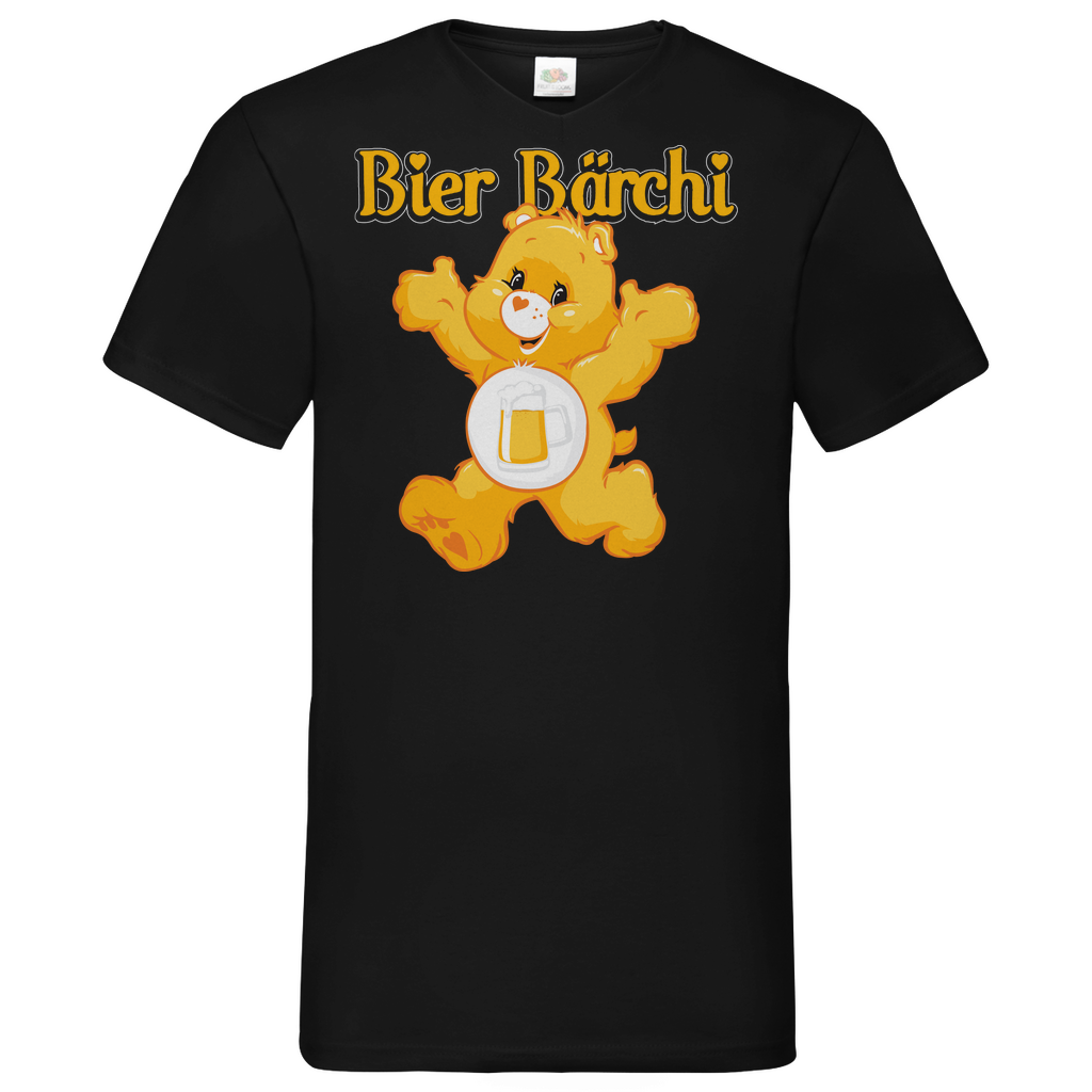 Bier Bärchi - Glücksbärchi - Herren V-Neck Shirt Black