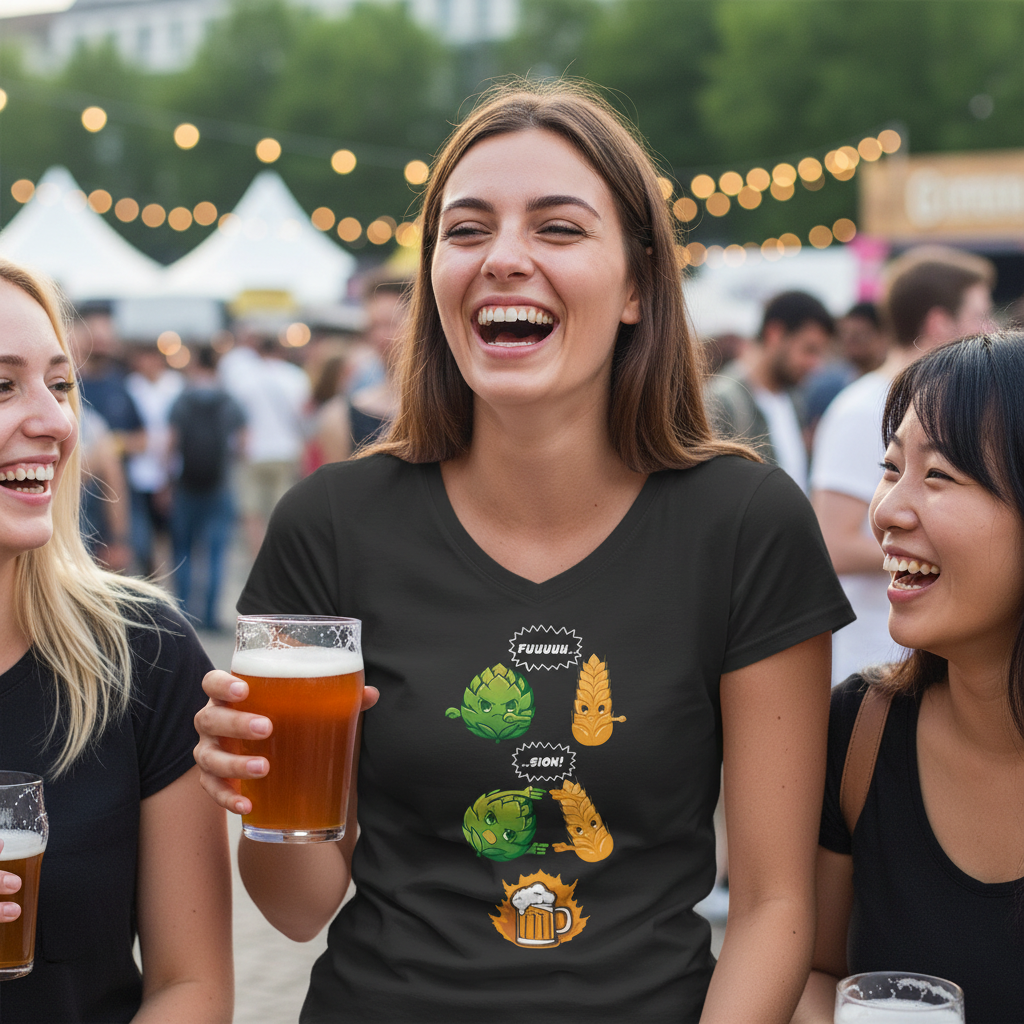Bier Fusion - V-Neck Damenshirt