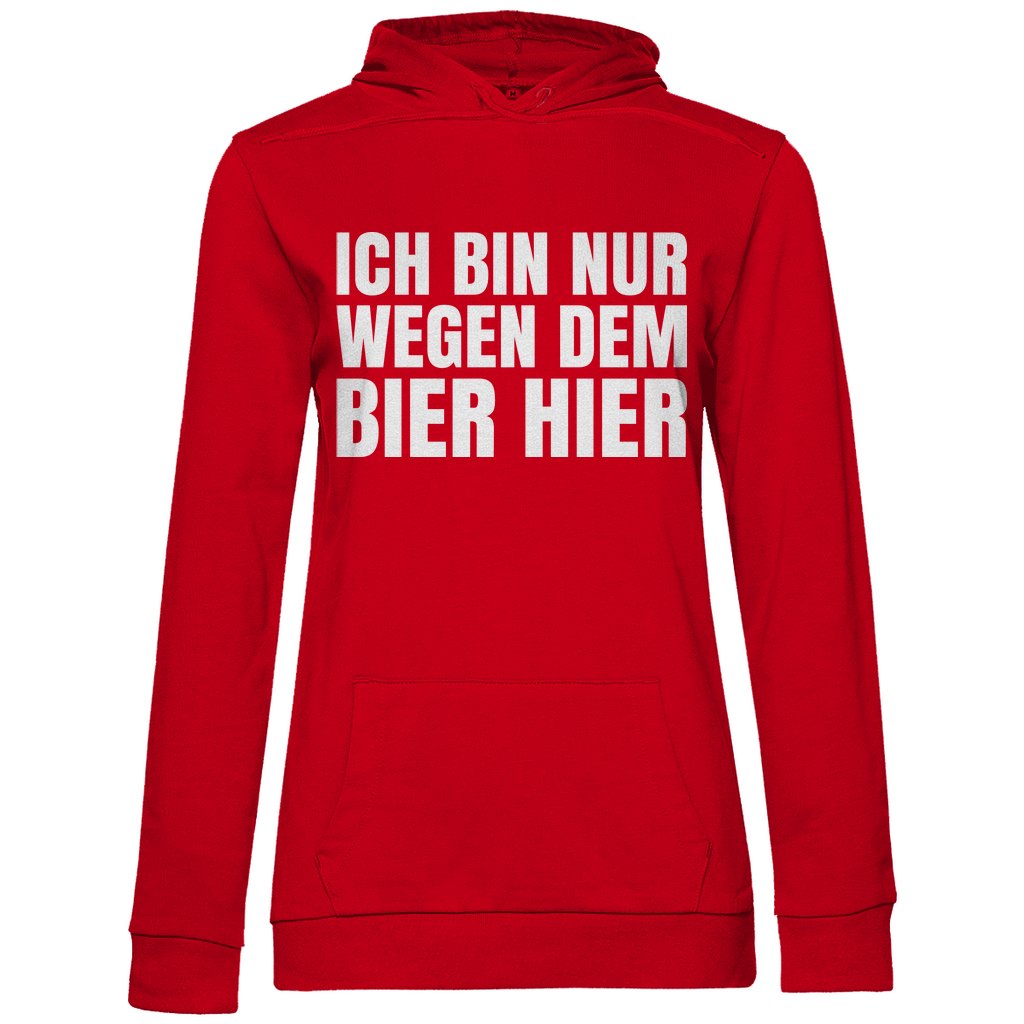Ich bin nur wegen dem Bier hier - Damen Hoodie Red