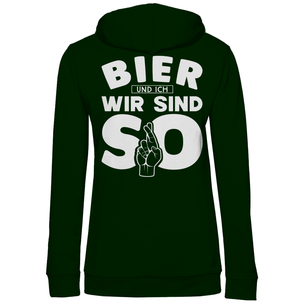Bier und ich wir sind so - Damen Hoodie Forest Green