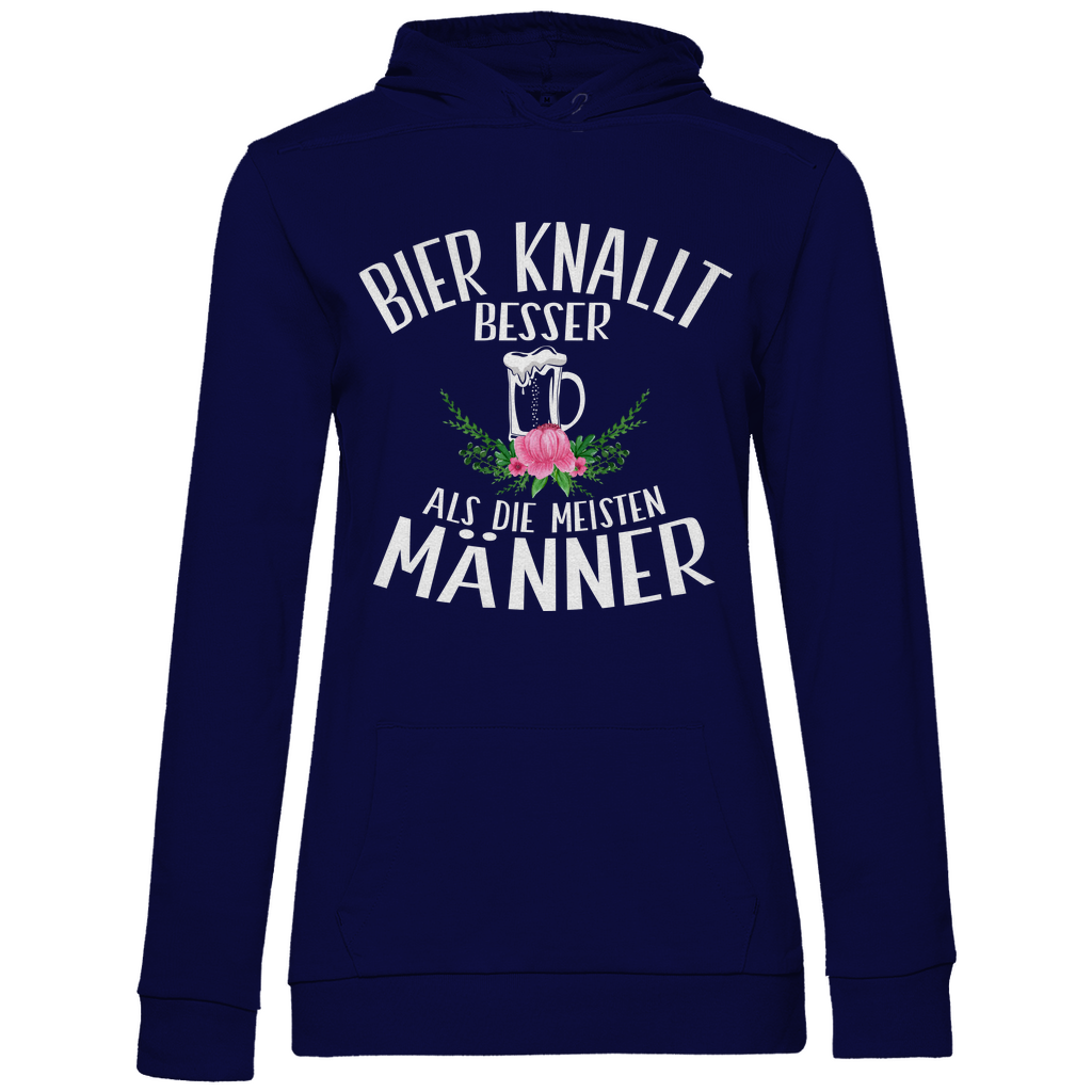Bier knallt besser als die meisten Männer - Damen Hoodie Navy Blue