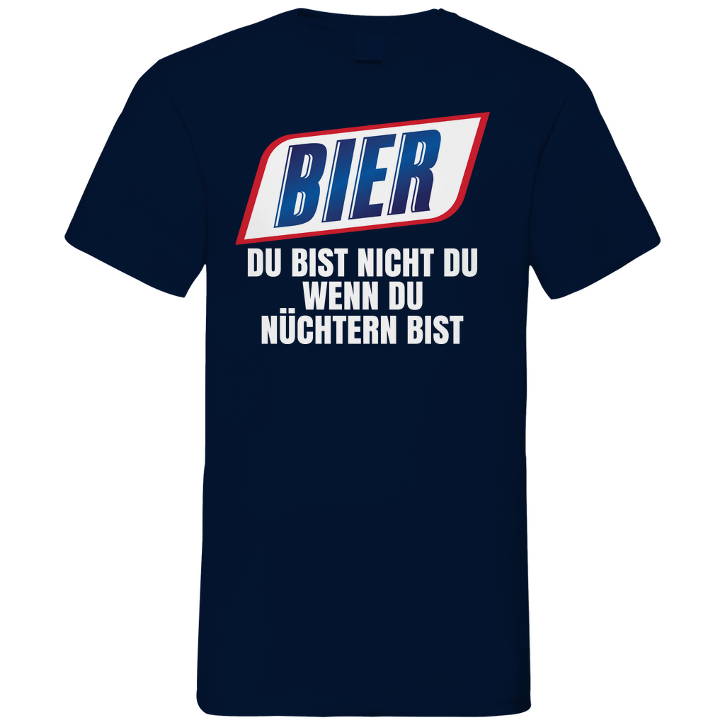 Bier du bist nicht du wenn du nüchtern bist - Herren V-Neck Shirt Navy