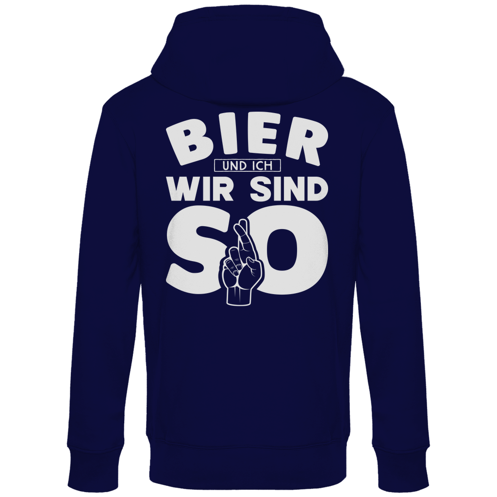 Bier und ich wir sind so - Unisex Hoodie Navy Blue