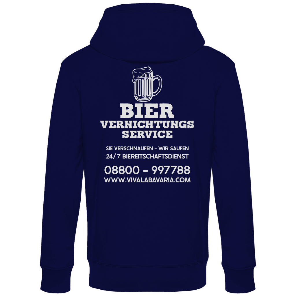 Bier vernichtungs Service - Unisex Hoodie Navy Blue